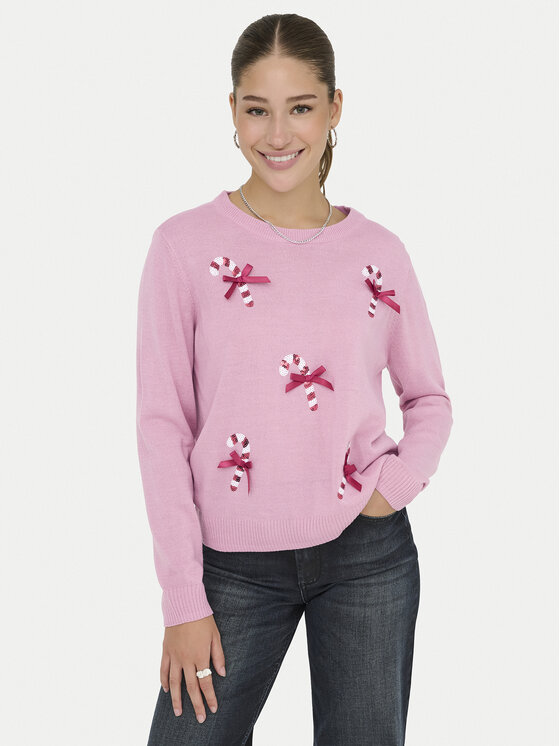 ONLY ONLY Kampsun Xmas Shine 15355004 Roosa Regular Fit
