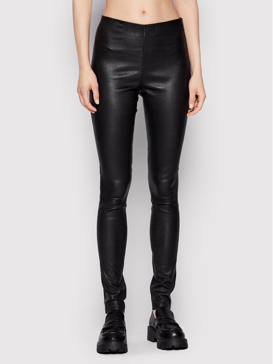 Pantaloni di pelle Meme 10102014 Nero Skinny Fit