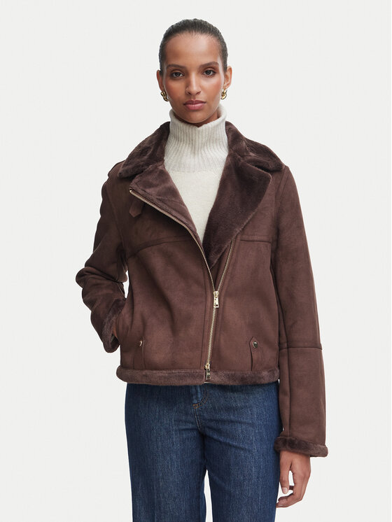 Rinascimento Rinascimento Umělá kožešina CFC0127147003 Tmavě hnědá Regular Fit