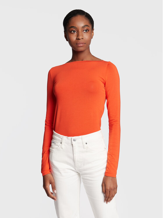 Calvin Klein Bluza K20K204781 Oranžna Slim Fit