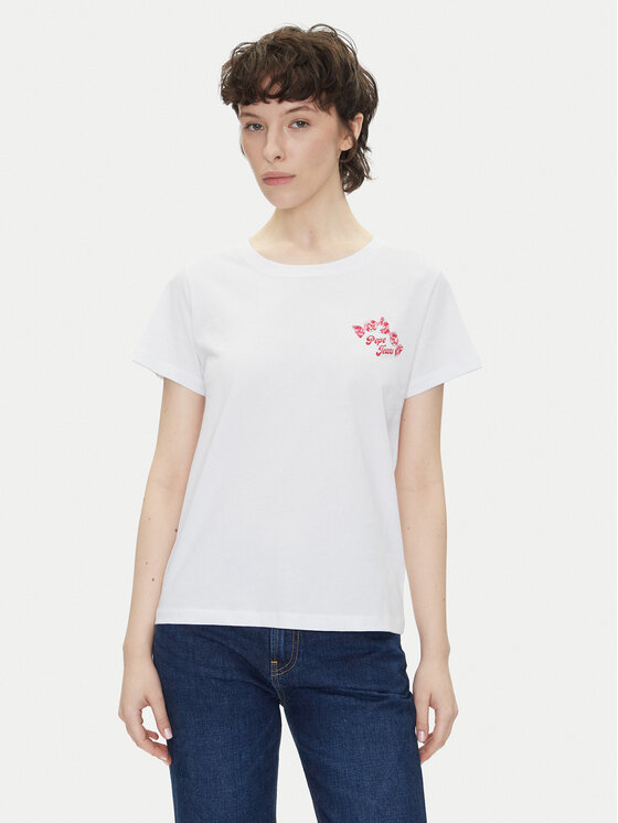 Pepe Jeans Pepe Jeans T-Shirt Rosey PL506070 Bílá Regular Fit