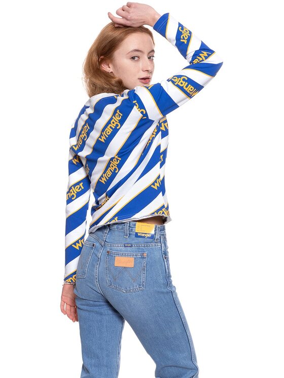 Wrangler Wrangler Bluza B&Y ALL OVER SWT Biały Regular Fit