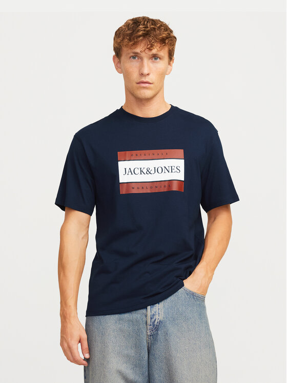 Jack&Jones T-krekls Fredeiksberg 12262492 Tumši zils Regular Fit