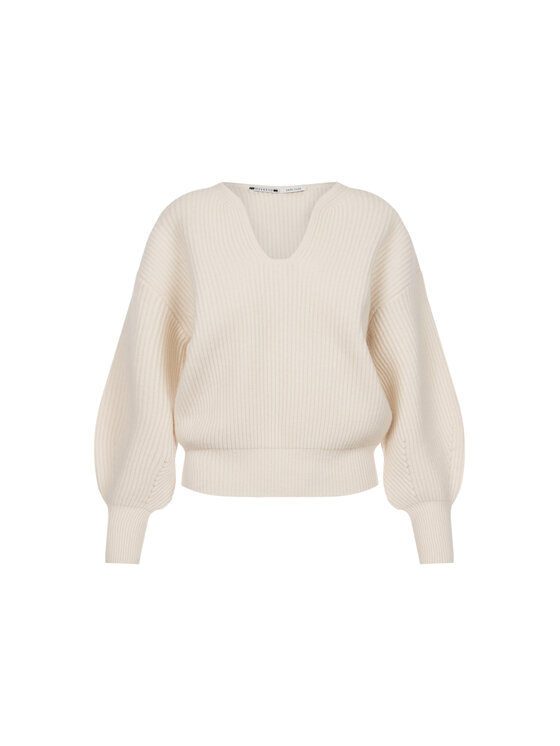 Deni Cler Milano Deni Cler Milano Sweter T-DC-S461-F5-90-11-1 Kremowy Loose Fit