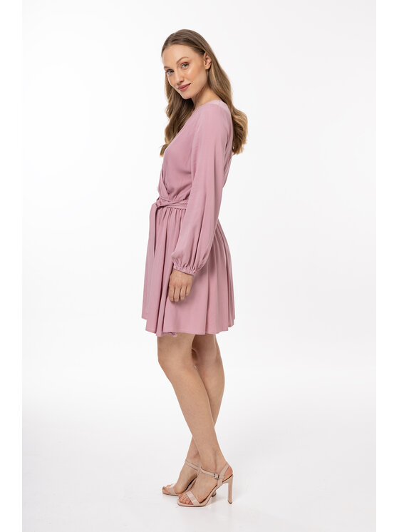 Awama Awama Sukienka letnia A577 Różowy Basic Fit