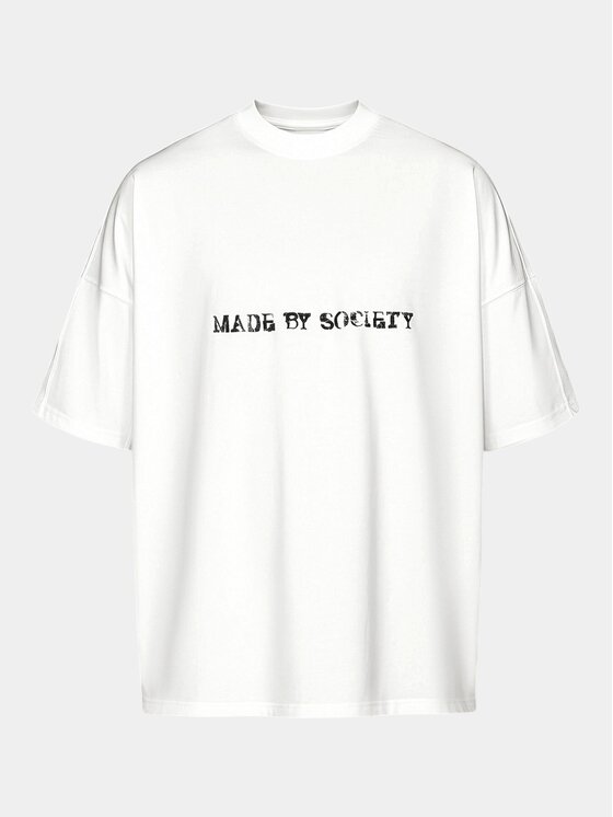 MADE BY SOCIETY MADE BY SOCIETY T-Shirt Tricou Dark Matter - T16828 Biały Basic Fit