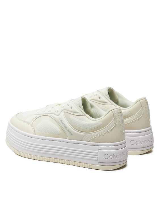 Calvin Klein Jeans Calvin Klein Jeans Laisvalaikio batai Bold Platf Low Lace Mix In Mtl YW0YW01471 Smėlio