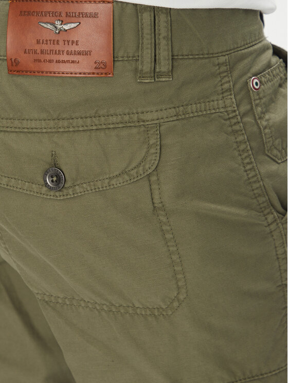 Aeronautica Militare Aeronautica Militare Bavlnené nohavice 251PA1662CT3526 Kaki Regular Fit