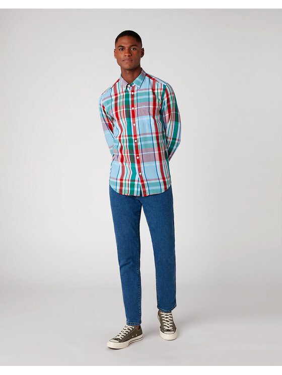 Wrangler Wrangler Koszula LS 1PKT BDOWN SHIRT Kolorowy Regular Fit