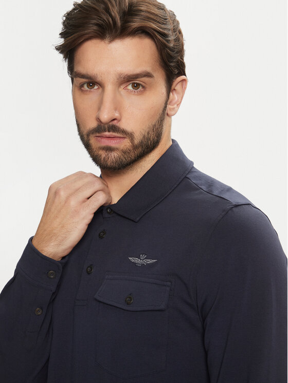 Aeronautica Militare Aeronautica Militare Polo majica 242PO1827J612 Mornarsko modra Regular Fit