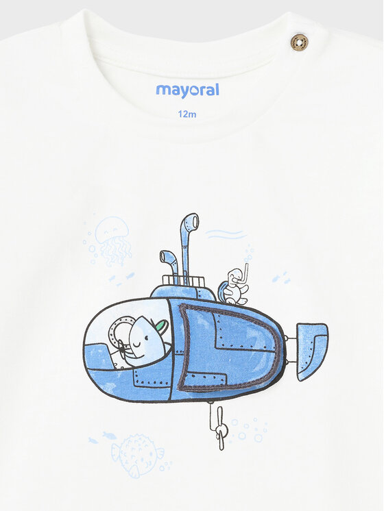 Mayoral Mayoral Marškinėliai 1029 Balta Regular Fit