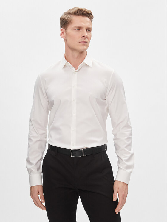 Calvin Klein Calvin Klein Πουκάμισο K10K112301 Λευκό Slim Fit