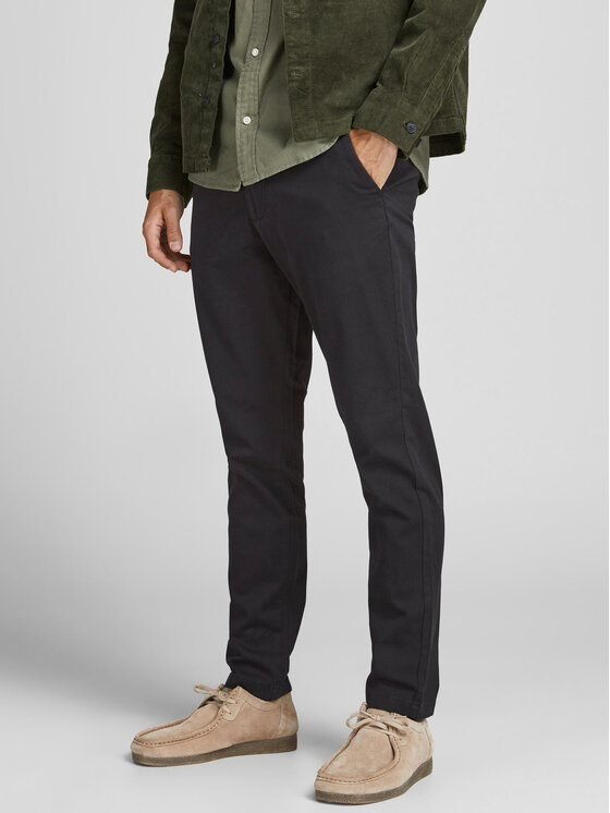 Jack&Jones Pantaloni din material Marco Dave 12174152 Negru Slim Fit