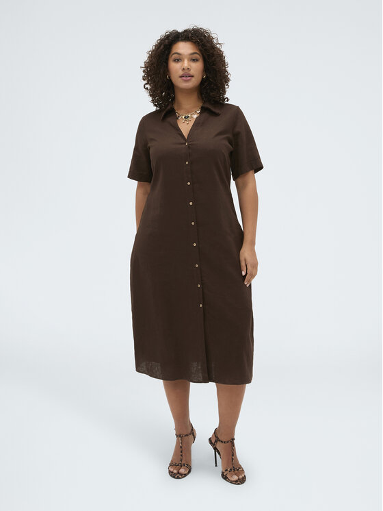 Fiorella Rubino Fiorella Rubino Sukienka codzienna 7082T001764N022 Brązowy A-Line Fit
