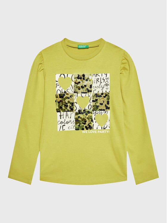 United Colors Of Benetton United Colors Of Benetton Majica 3YN4C108T Zelena Regular Fit