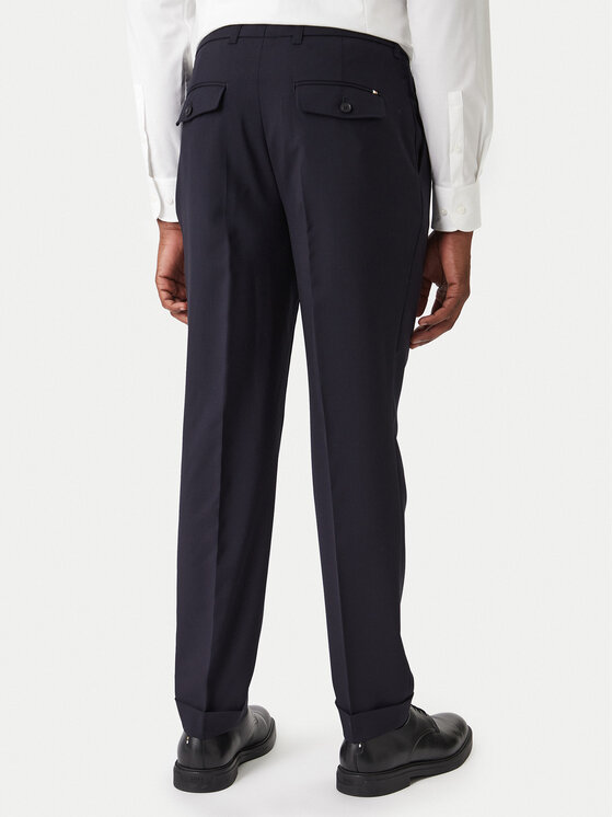 BOSS BOSS Medžiaginės kelnės C-Perin-DPL 50545822 Tamsiai mėlyna Tapered Fit
