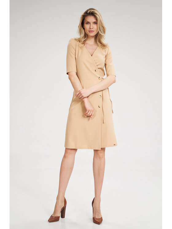 FIGL FIGL Φόρεμα M703 Μπεζ Regular Fit