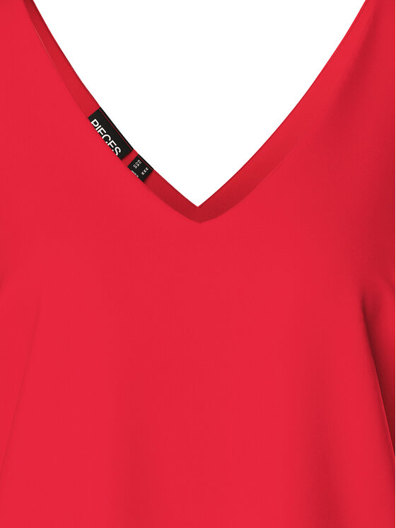 Pieces Pieces Top Franan 17146424 Czerwony Regular Fit