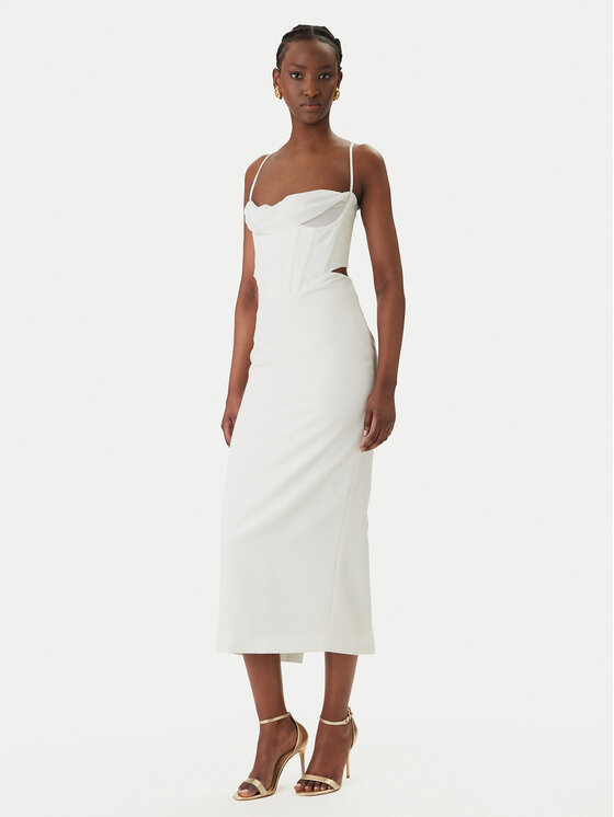 Bardot Rochie cocktail Martini 58535DB Alb Slim Fit