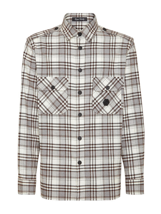 PHILIPP PLEIN PHILIPP PLEIN Koszula 11477 Beżowy Over Fit