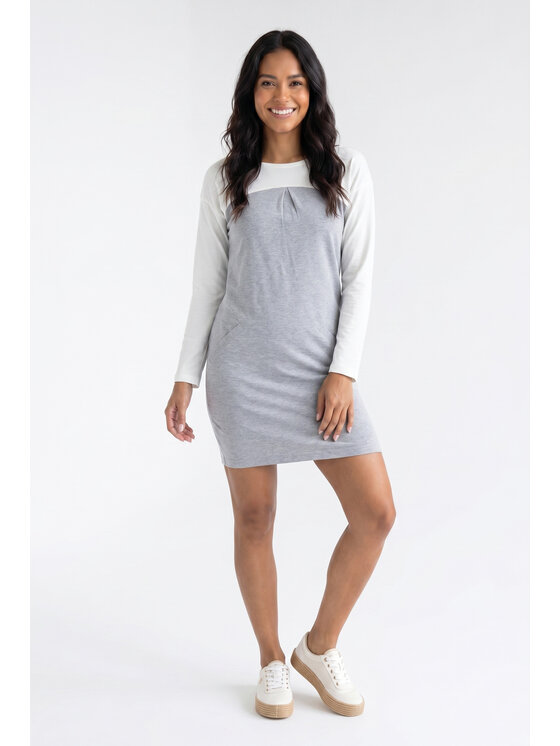FIGL FIGL Každodenní šaty M1359 Šedá Straight Fit