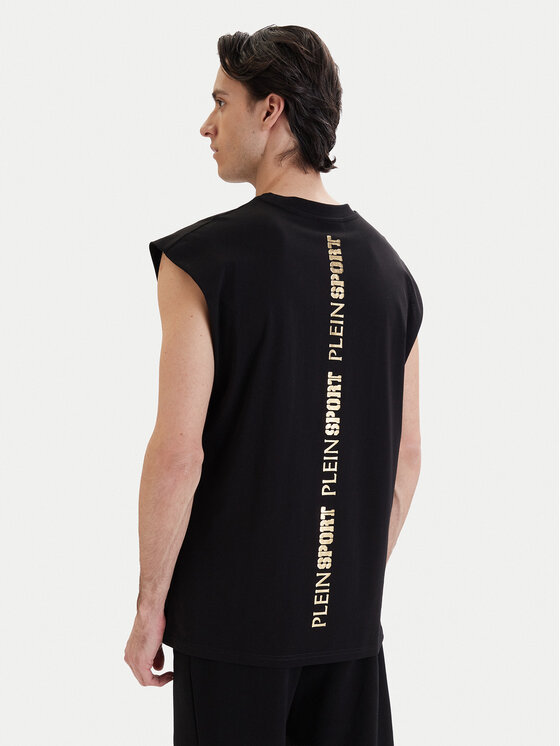 Plein Sport Plein Sport Majica brez rokavov PAEC MTK8319 STE001N Črna Regular Fit