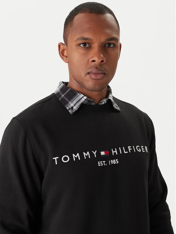Tommy Hilfiger Tommy Hilfiger Džemperis ar kapuci Logo MW0MW11596 Melns Regular Fit