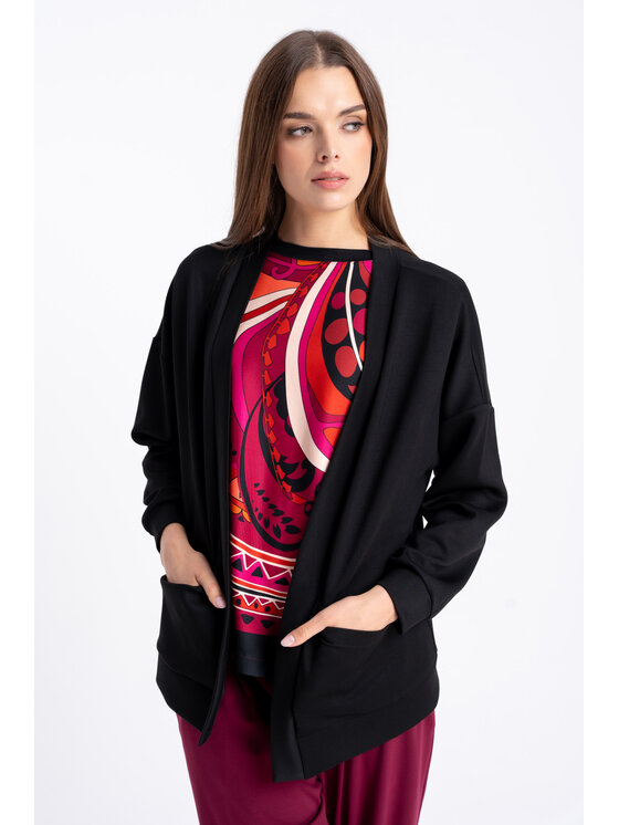 CLICK CLICK Ζακέτα 71-0045 Μαύρο Regular Fit