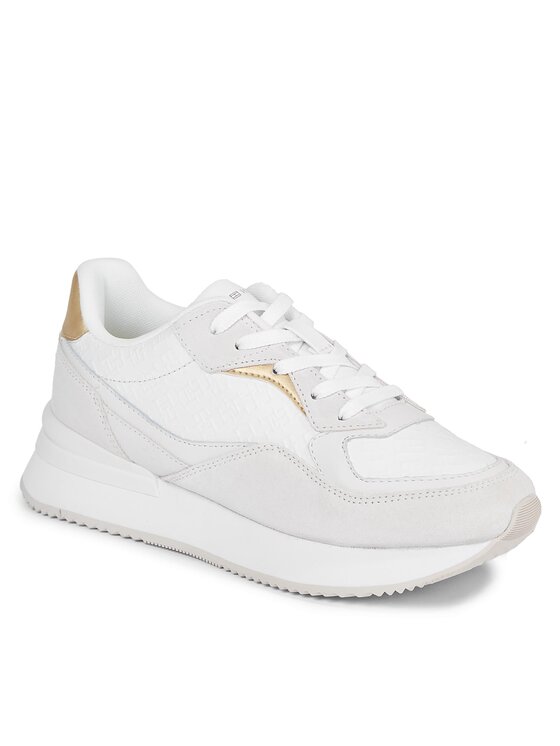 Tommy Hilfiger Tommy Hilfiger Sneakersy Lux Monogram Runner FW0FW07816 Biela
