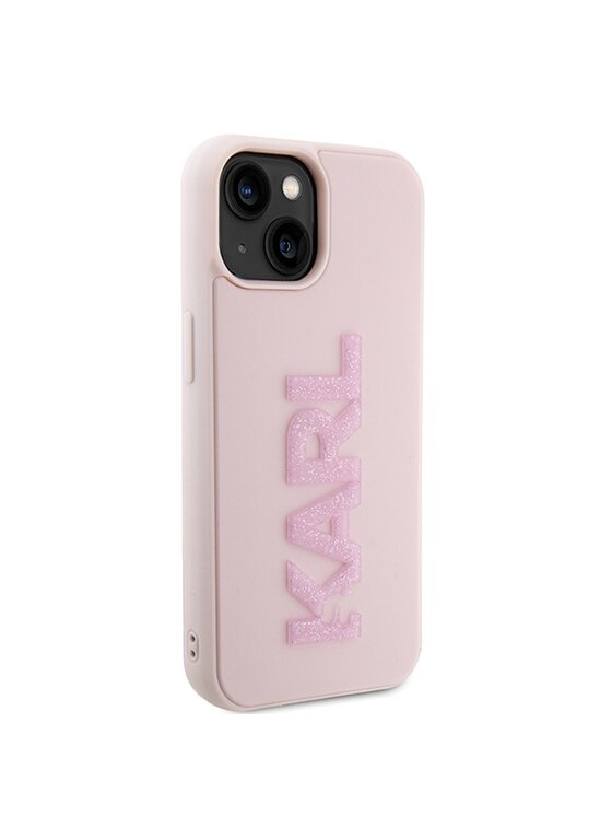 KARL LAGERFELD KARL LAGERFELD Etui na telefon 3D Rubber Glitter Logo Różowy