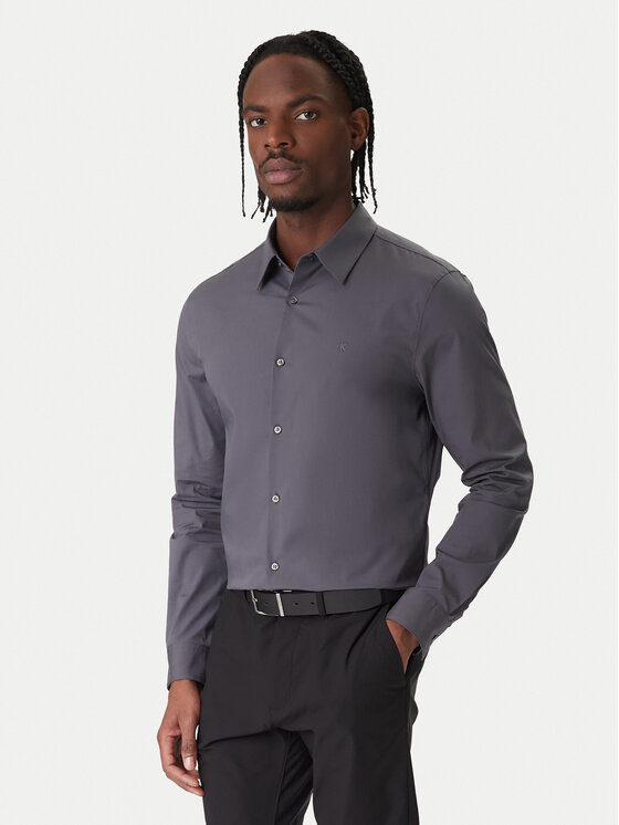 Calvin Klein Cămașă LV04LB145G Gri Slim Fit