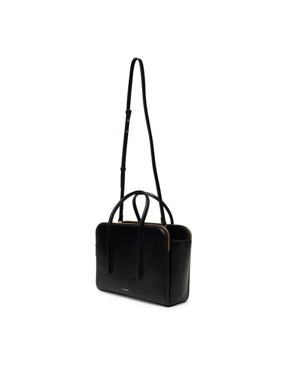 Calvin Klein Calvin Klein Torbica Carryall Mini Leather Tote Bag LV04F3034G Crna