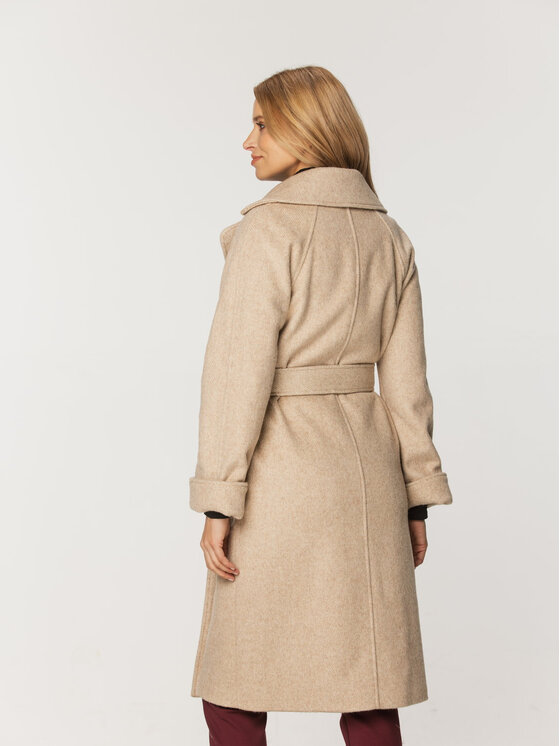 Willsoor Willsoor Płaszcz zimowy 65359 65360 Beżowy Regular Fit