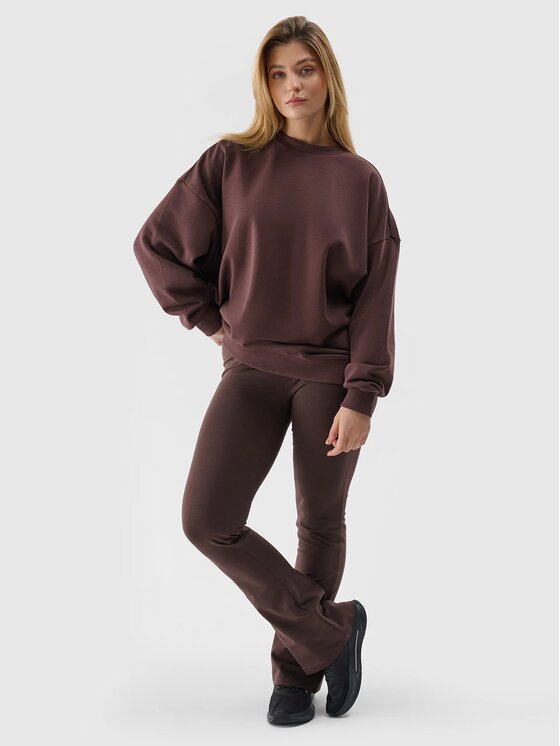 4F 4F Mikina 4FWSS24TSWSF1055 Hnedá Oversize
