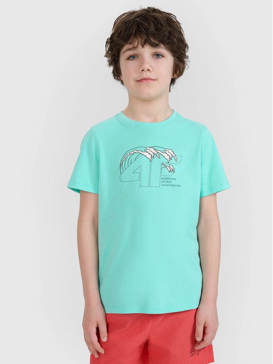 4F 4F T-Shirt 4FJWSS25TTSHM1917-47S Zielony Regular Fit