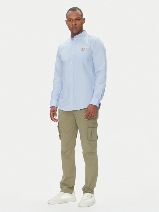 Aeronautica Militare Aeronautica Militare Medžiaginės kelnės 251PA1329CT2443 Chaki Regular Fit