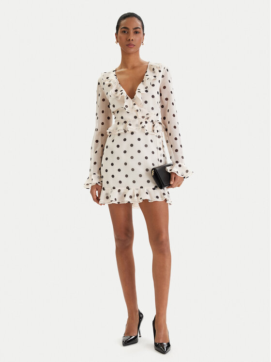 Bardot Bardot Коктейльна сукня Frill Detail 60115DB2 Écru Regular Fit