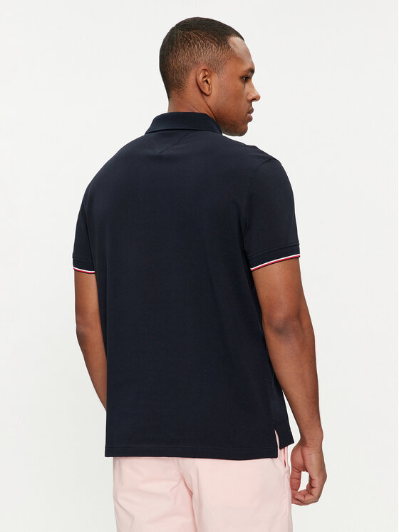 Tommy Hilfiger Tommy Hilfiger Polo Logo MW0MW34841 Granatowy Regular Fit