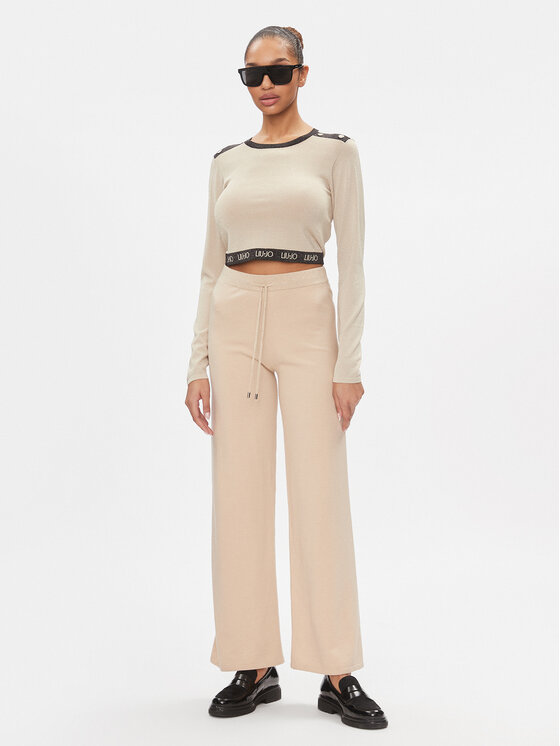 Liu Jo Sport Liu Jo Sport Pantaloni in maglia TA4052 MS005 Beige Bootcut Fit