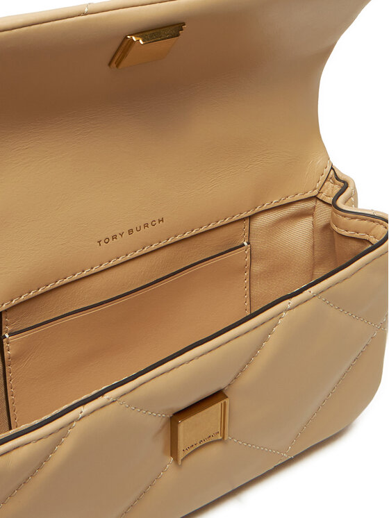 Tory Burch Tory Burch Kabelka Kira Diamond Quilt Pave Mini Flap Bag 161913 Béžová