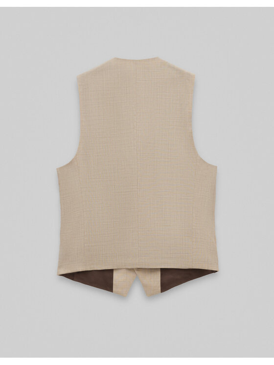 Borgio Borgio Kamizelka garniturowa Morgano Beżowy Slim Fit