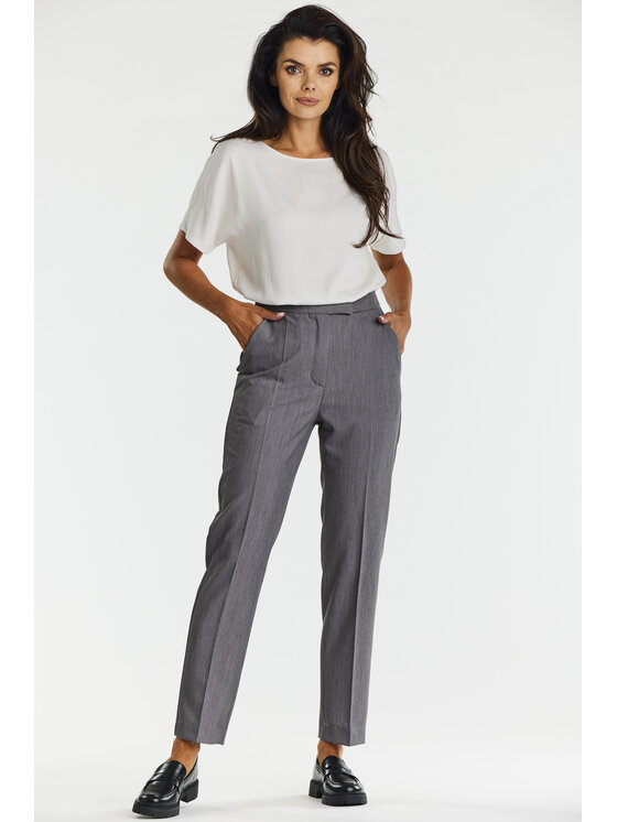 Awama Awama Spodnie damskie A675 Szary Basic Fit