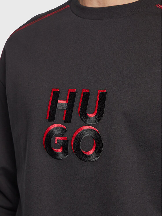 HUGO Hugo Sweatshirt Monologo 50478920 Schwarz Regular Fit