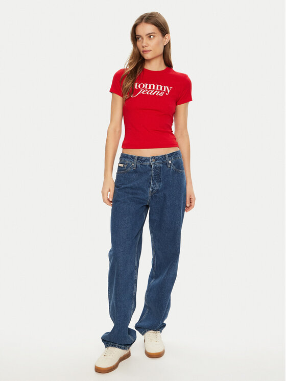 Tommy Jeans Tommy Jeans T-Shirt Essential DW0DW19447 Κόκκινο Slim Fit