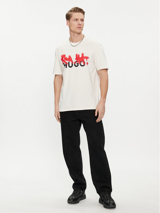 HUGO Hugo Tricou Dinricko 50508513 Alb Relaxed Fit