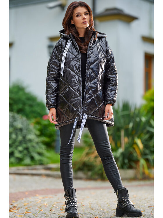 Awama Awama Kurtka damska A385 Czarny Basic Fit