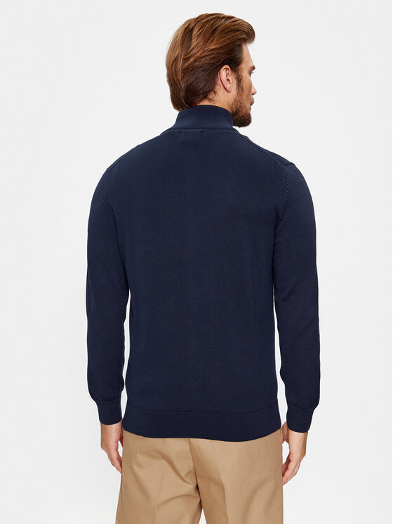 Gant Gant Pletena jopica Casual Cotton Zip 8030164 Mornarsko modra Regular Fit