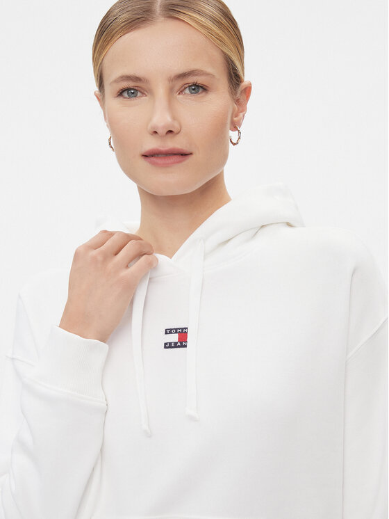 Tommy Jeans Tommy Jeans Majica dugih rukava Badge DW0DW17326 Bijela Boxy Fit