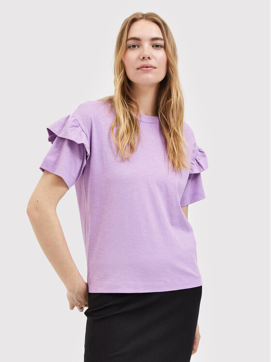 Selected Femme Tricou Rylie 16079837 Violet Regular Fit
