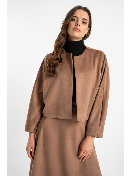 CLICK CLICK Prechodná bunda 71-0104 Tmavo béžová Regular Fit